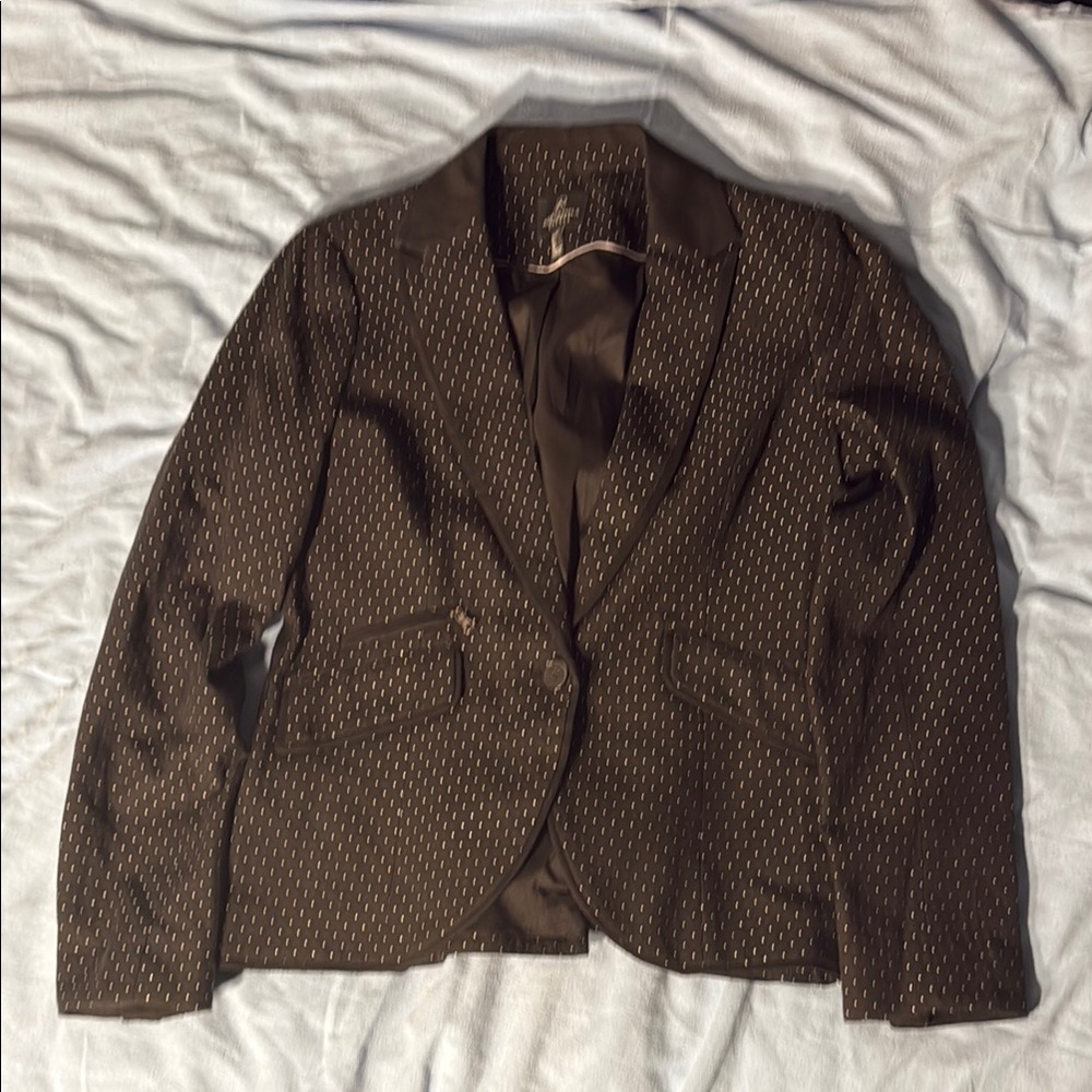 Adrianna Papell Brown Blazer with Notched Lapels